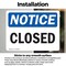 Signmission Closed, 10 in W x Rectangle, Vinyl Decal OS-2PACK-NS-D-710-L-10682 - alternate 3